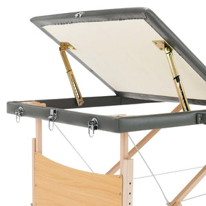 vidaXL 3-Zone Massage Table Wooden Frame Anthracite 186x68 cm
