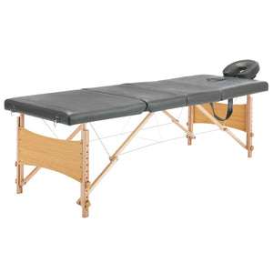 vidaXL 4-Zone Massage Table Wooden Frame Anthracite 186x68 cm