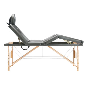 vidaXL 4-Zone Massage Table Wooden Frame Anthracite 186x68 cm