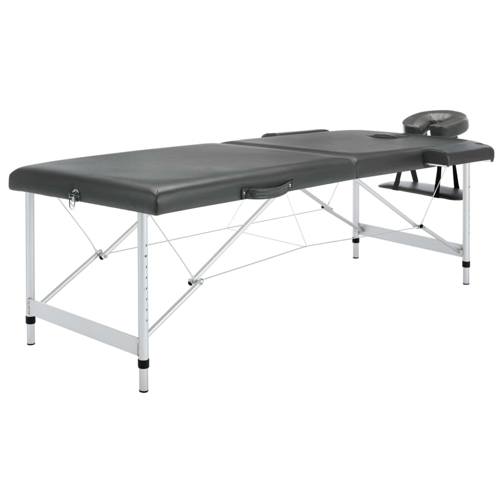 vidaXL 2-Zone Massage Table Aluminum Frame Anthracite 186x68 cm