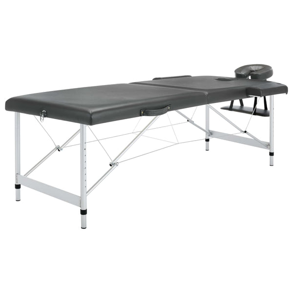vidaXL 2-Zone Massage Table Aluminum Frame Anthracite 186x68 cm