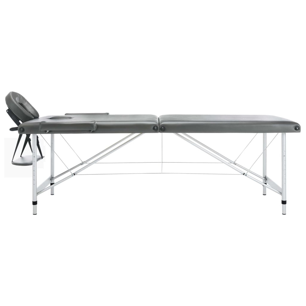 vidaXL 2-Zone Massage Table Aluminum Frame Anthracite 186x68 cm
