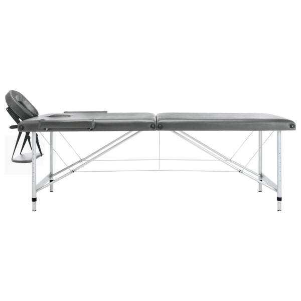 vidaXL 2-Zone Massage Table Aluminum Frame Anthracite 186x68 cm