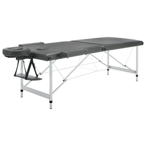 vidaXL 2-Zone Massage Table Aluminum Frame Anthracite 186x68 cm