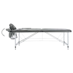 vidaXL 2-Zone Massage Table Aluminum Frame Anthracite 186x68 cm