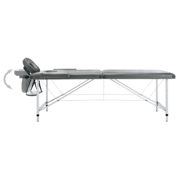 vidaXL 2-Zone Massage Table Aluminum Frame Anthracite 186x68 cm