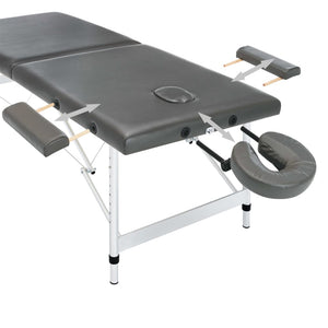 vidaXL 2-Zone Massage Table Aluminum Frame Anthracite 186x68 cm