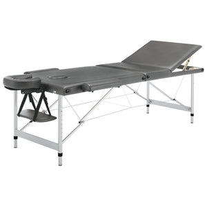 vidaXL 3-Zone Massage Table with Aluminum Frame Anthracite 186x68 cm