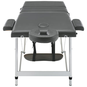 vidaXL 3-Zone Massage Table with Aluminum Frame Anthracite 186x68 cm