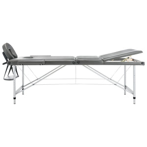 vidaXL 3-Zone Massage Table with Aluminum Frame Anthracite 186x68 cm
