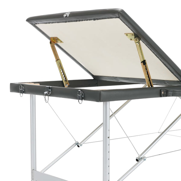 vidaXL 3-Zone Massage Table with Aluminum Frame Anthracite 186x68 cm