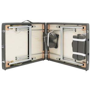 vidaXL 3-Zone Massage Table with Aluminum Frame Anthracite 186x68 cm