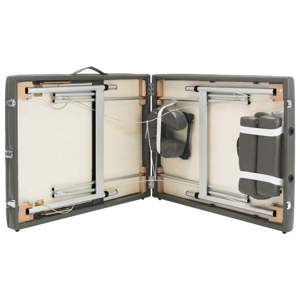 vidaXL 3-Zone Massage Table with Aluminum Frame Anthracite 186x68 cm