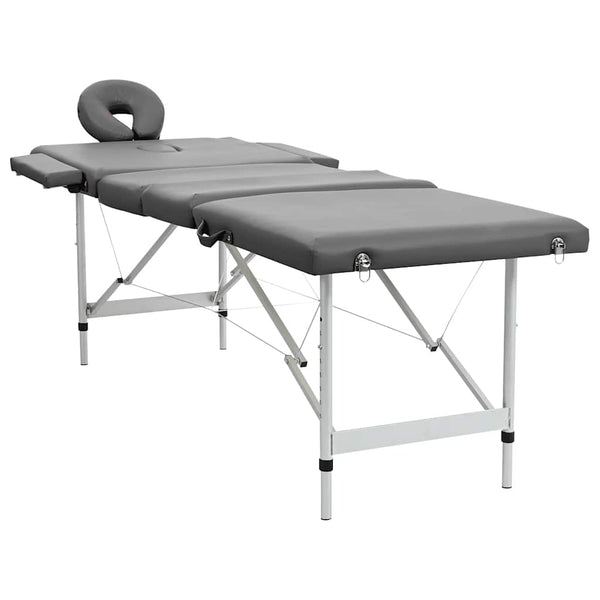 vidaXL 4-Zone Massage Table with Aluminum Frame Anthracite 186x68 cm