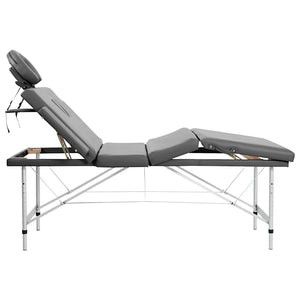vidaXL 4-Zone Massage Table with Aluminum Frame Anthracite 186x68 cm
