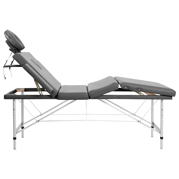vidaXL 4-Zone Massage Table with Aluminum Frame Anthracite 186x68 cm
