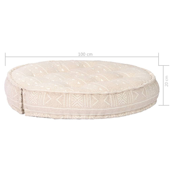 vidaXL Pouf 100x20 cm Beige Fabric