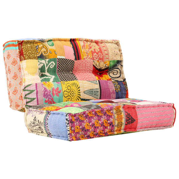 vidaXL Pouf 100x100x20 cm Patchwork Fabric