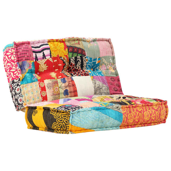 vidaXL Pouf 100x100x20 cm Patchwork Fabric