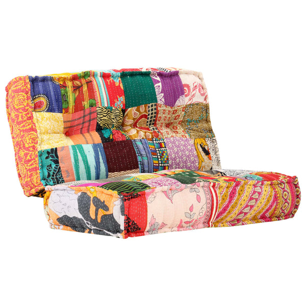 vidaXL Pouf 100x100x20 cm Patchwork Fabric