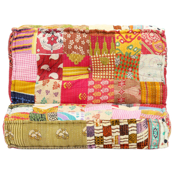 vidaXL Pouf 100x100x20 cm Patchwork Fabric