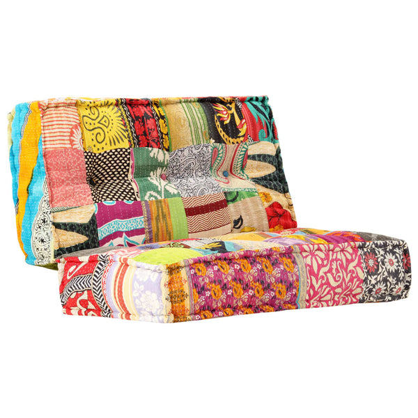 vidaXL Pouf 100x100x20 cm Patchwork Fabric