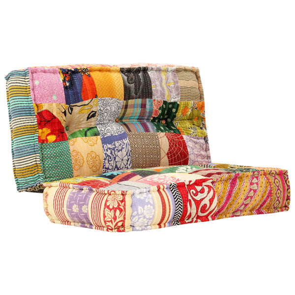 vidaXL Pouf 100x100x20 cm Patchwork Fabric