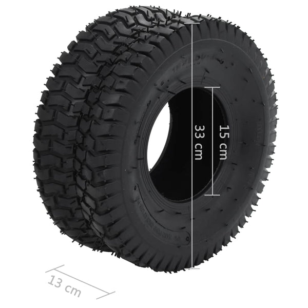 vidaXL Wheelbarrow Tyres 2 pcs. 15x6.00-6 4PR Rubber