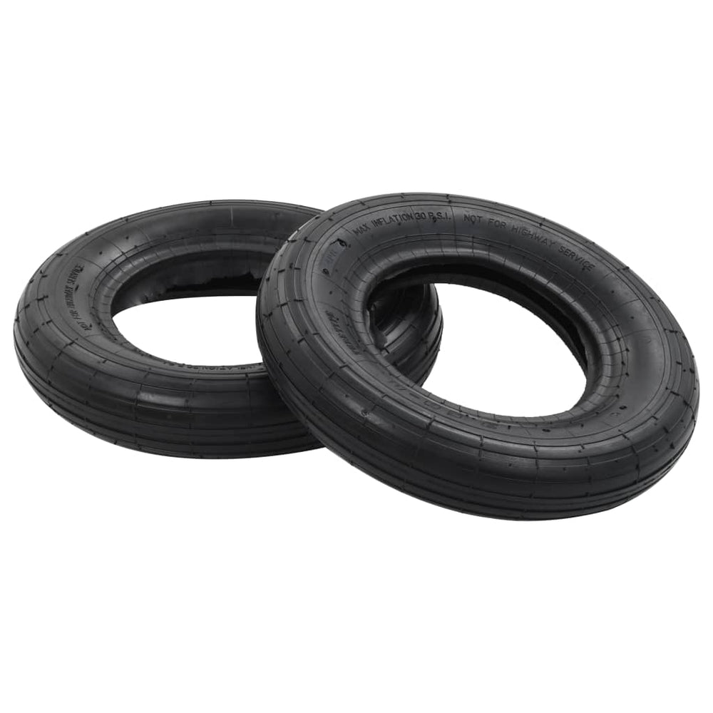 vidaXL 4-Piece Wheelbarrow Tyre and Inner Tube Set 3.50-8 4PR Rubber