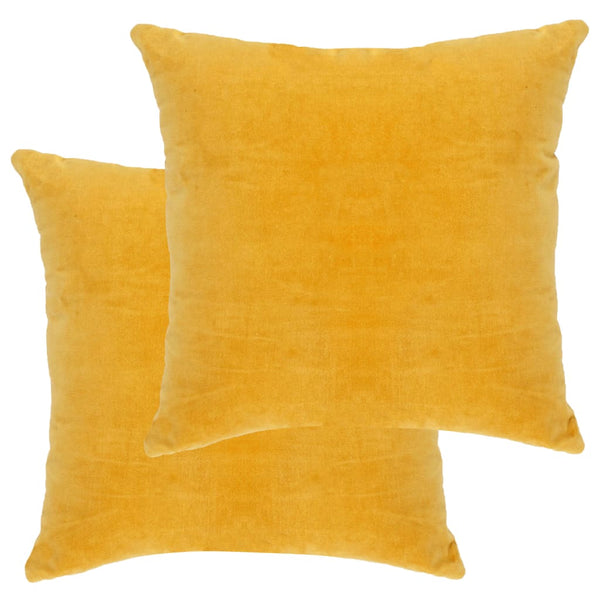 vidaXL Cotton Velvet Cushion 2 pcs. 45×45 cm Yellow