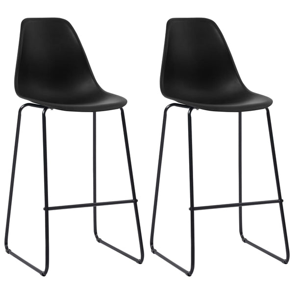 vidaXL Bar Stools 2 pcs Black Plastic
