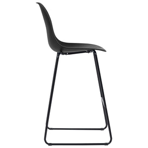 vidaXL Bar Stools 2 pcs Black Plastic
