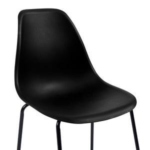 vidaXL Bar Stools 2 pcs Black Plastic