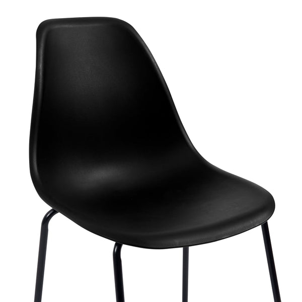 vidaXL Bar Stools 2 pcs Black Plastic