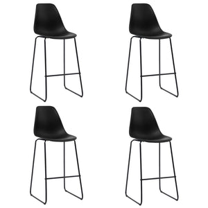 vidaXL Bar Stools 4 pcs Black Plastic