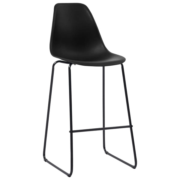 vidaXL Bar Stools 4 pcs Black Plastic