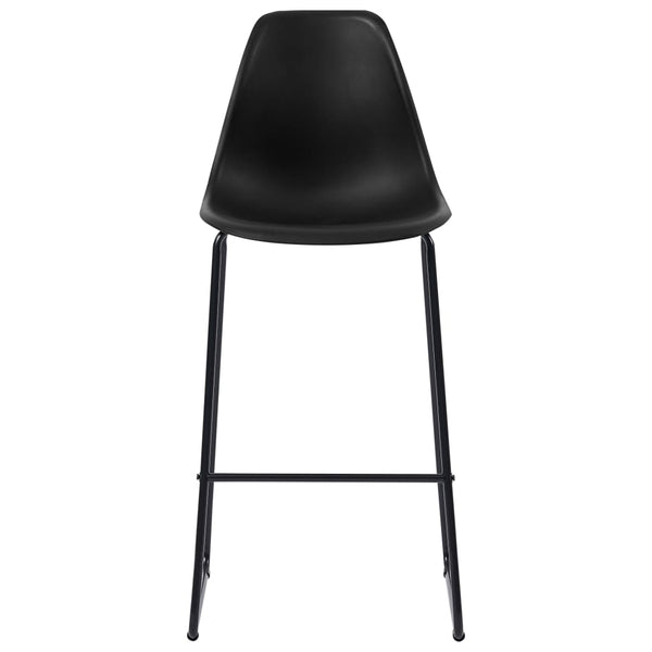 vidaXL Bar Stools 4 pcs Black Plastic