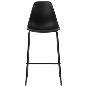 vidaXL Bar Stools 4 pcs Black Plastic