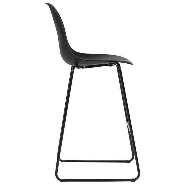 vidaXL Bar Stools 4 pcs Black Plastic