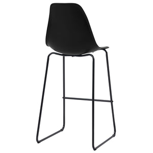 vidaXL Bar Stools 4 pcs Black Plastic