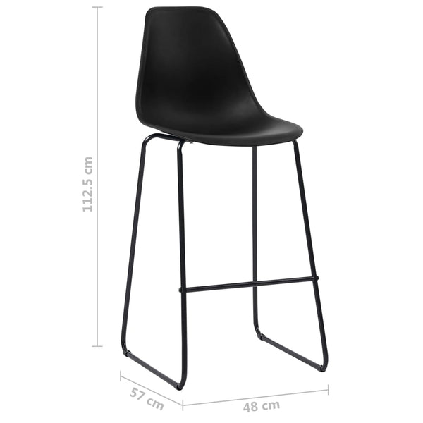 vidaXL Bar Stools 4 pcs Black Plastic