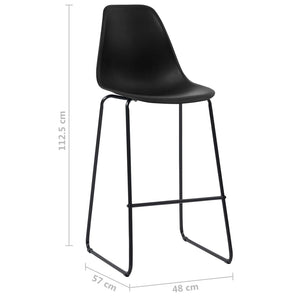 vidaXL Bar Stools 4 pcs Black Plastic