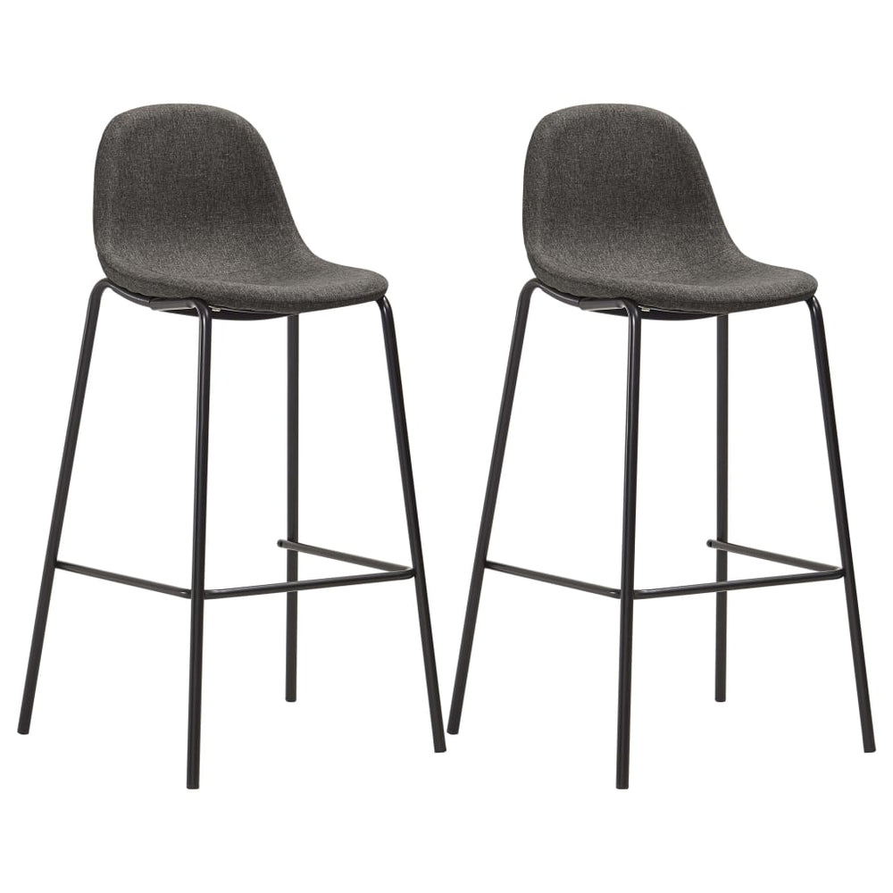 vidaXL Bar Stools 2 pcs. Dark Grey Fabric