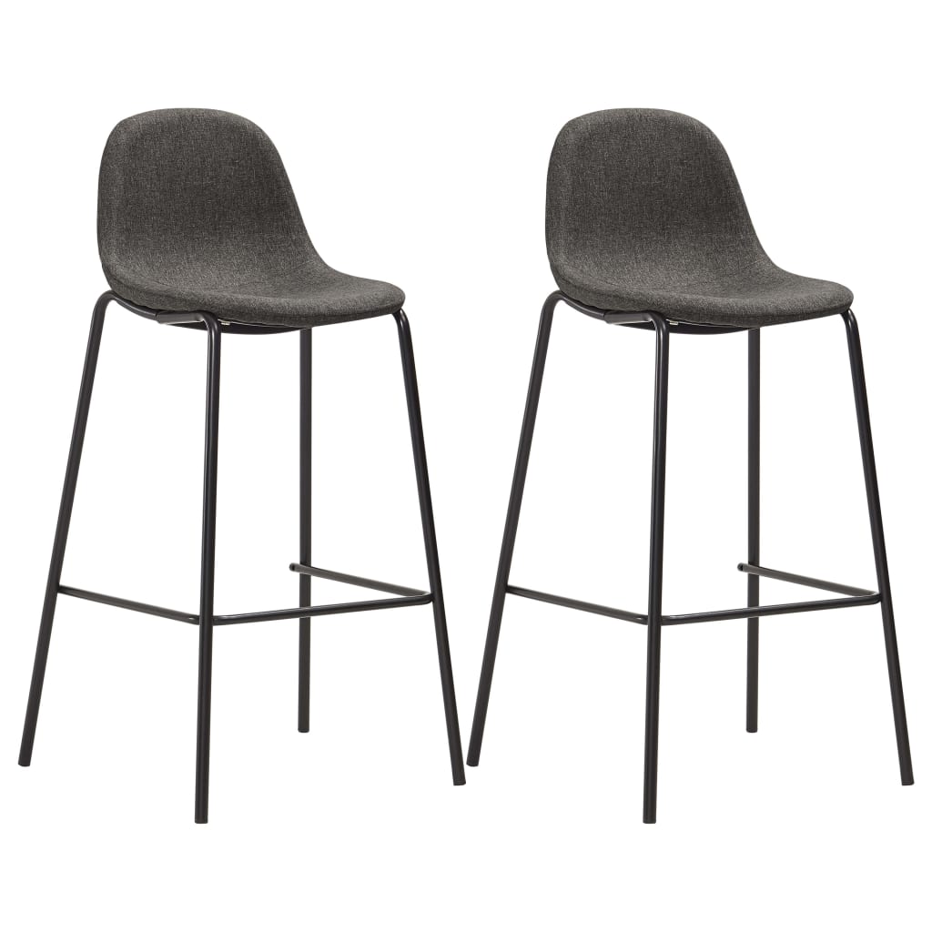 vidaXL Bar Stools 2 pcs. Dark Grey Fabric