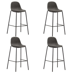 vidaXL Bar Stools 4 pcs Dark Grey Fabric