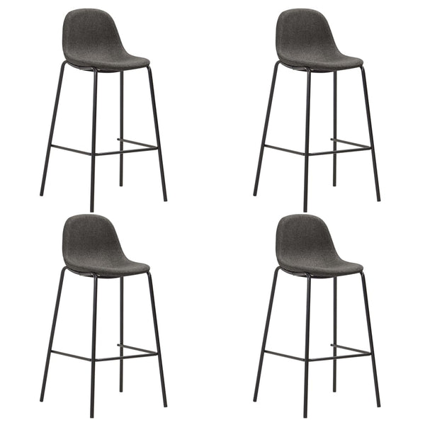 vidaXL Bar Stools 4 pcs Dark Grey Fabric