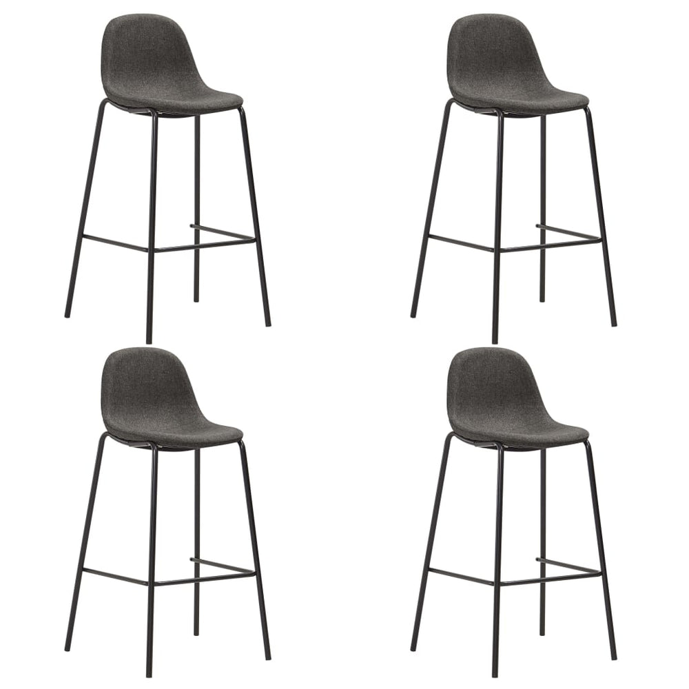 vidaXL Bar Stools 4 pcs Dark Grey Fabric