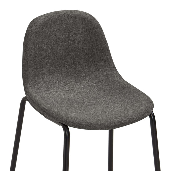 vidaXL Bar Stools 4 pcs Dark Grey Fabric
