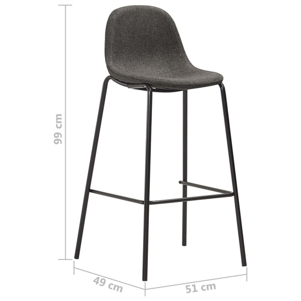 vidaXL Bar Stools 4 pcs Dark Grey Fabric