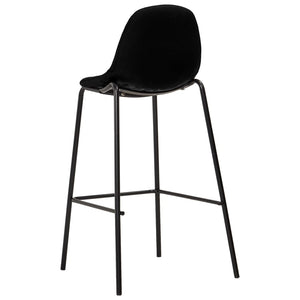 vidaXL Bar Stools 2 pcs Black Fabric